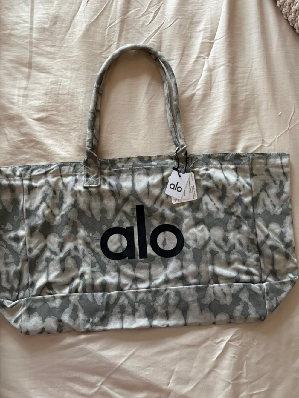 Alo Grey Tie Fitness & Pilates Bag Should Bag NWT